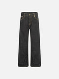 DAXUEN Wide-leg denim jeans in dark blue and grey