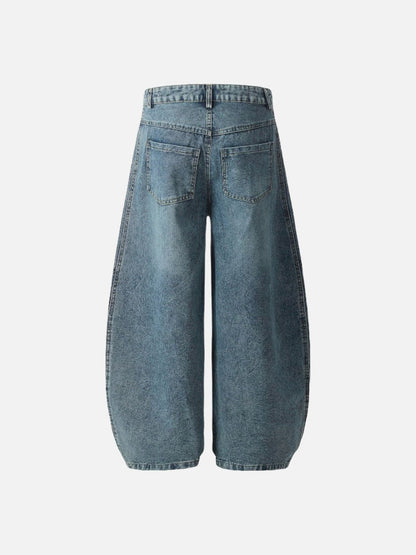 DAXUEN Wide-leg denim pants with stripes
