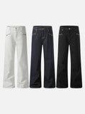 DAXUEN Wide-leg denim trousers in dark indigo, white, and black