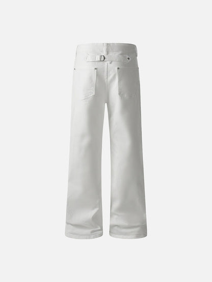 DAXUEN Wide-leg denim trousers in dark indigo, white, and black