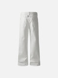 DAXUEN Wide-leg denim trousers in dark indigo, white, and black