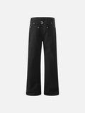 DAXUEN Wide-leg denim trousers in dark indigo, white, and black