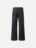 DAXUEN Wide-leg denim trousers in dark indigo, white, and black