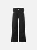 DAXUEN Wide-leg denim trousers in dark indigo, white, and black