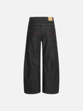 DAXUEN Wide-leg denim trousers with red stitching