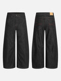 DAXUEN Wide-leg denim trousers with red stitching