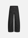 DAXUEN Wide-leg denim trousers with red stitching