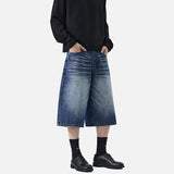 DAXUEN Pair of wide-leg distressed denim shorts