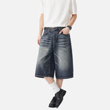 DAXUEN Pair of wide-leg distressed denim shorts