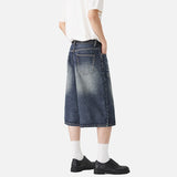 DAXUEN Pair of wide-leg distressed denim shorts