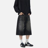 DAXUEN Pair of wide-leg distressed denim shorts