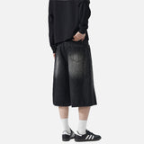 DAXUEN Pair of wide-leg distressed denim shorts
