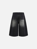 DAXUEN Pair of wide-leg distressed denim shorts