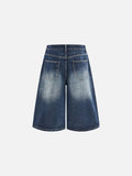 DAXUEN Pair of wide-leg distressed denim shorts