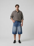 DAXUEN Wide-Leg Distressed Denim Shorts | DAXUEN — model photo