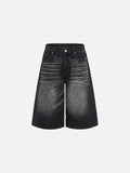 DAXUEN Pair of wide-leg distressed denim shorts