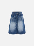 DAXUEN Pair of wide-leg distressed denim shorts