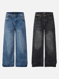 DAXUEN Wide-leg distressed denim trousers