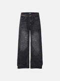 DAXUEN Wide-leg distressed denim trousers