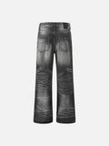 DAXUEN Wide-leg denim jeans with gradient wash and button fly
