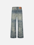 DAXUEN Wide-leg denim jeans with gradient wash and button fly
