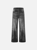 DAXUEN Wide-leg denim jeans with gradient wash and button fly