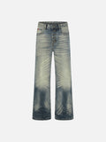 DAXUEN Wide-leg denim jeans with gradient wash and button fly