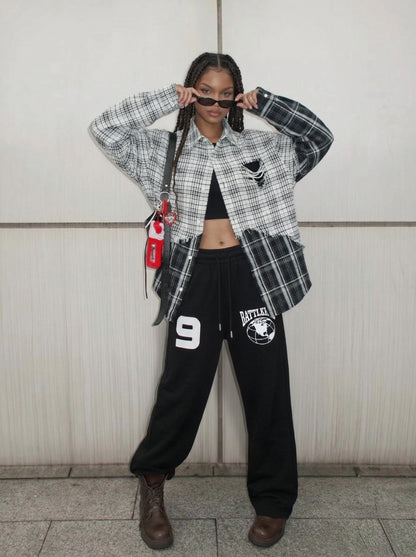 Wide-Leg Graphic Sweatpants