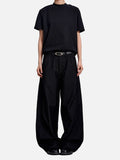 DAXUEN grey and black wide-leg draped pants