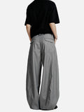DAXUEN grey and black wide-leg draped pants
