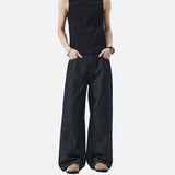DAXUEN Wide-leg loose-fit indigo denim jeans