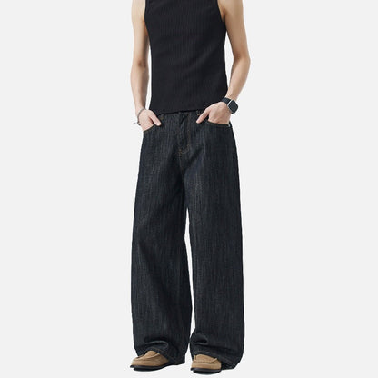 DAXUEN Wide-leg loose-fit indigo denim jeans