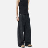 DAXUEN Wide-leg loose-fit indigo denim jeans