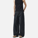 DAXUEN Wide-leg loose-fit indigo denim jeans