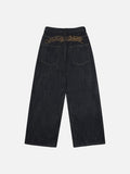 DAXUEN Wide-leg loose-fit indigo denim jeans