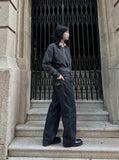 DAXUEN Shop DAXUEN Wide-Leg Indigo Denim Jeans for a Trendy Look — model photo