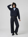 DAXUEN Shop DAXUEN Wide-Leg Indigo Denim Jeans for a Trendy Look — model photo