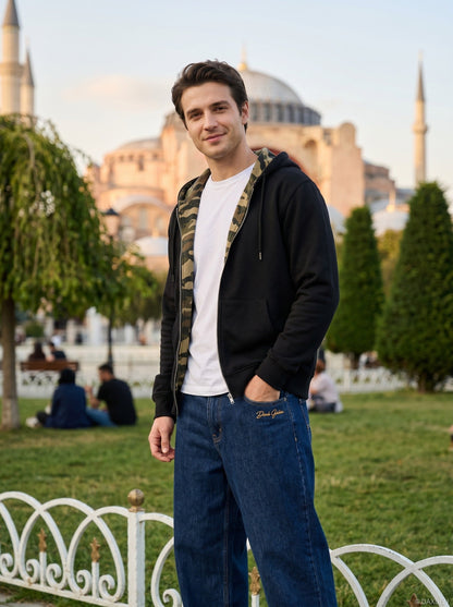 DAXUEN Shop DAXUEN Wide-Leg Indigo Denim Jeans for a Trendy Look — model photo