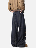 DAXUEN dark wash indigo denim jeans with button detail