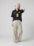 DAXUEN light beige wide-leg trousers — model photo