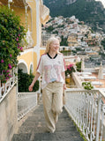 DAXUEN light beige wide-leg trousers — model photo