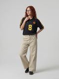 DAXUEN light beige wide-leg trousers — model photo