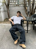 Wide-Leg Loose-Fit Denim Pants