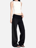 DAXUEN black wide-leg lounge pants with elastic waistband