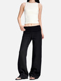 DAXUEN black wide-leg lounge pants with elastic waistband
