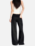 DAXUEN black wide-leg lounge pants with elastic waistband
