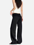 DAXUEN black wide-leg lounge pants with elastic waistband