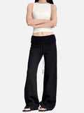 DAXUEN black wide-leg lounge pants with elastic waistband