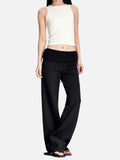DAXUEN black wide-leg lounge pants with elastic waistband