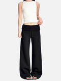 DAXUEN black wide-leg lounge pants with elastic waistband